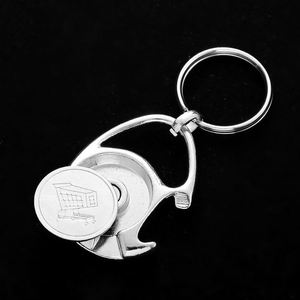 Blank Custom Logo China Manufacturer <b>Personalized</b> Metal Coin Holder <b>Keychain</b> Shopping Cart Bottle Opener Chip Trolley Token Coin - Product Image 3