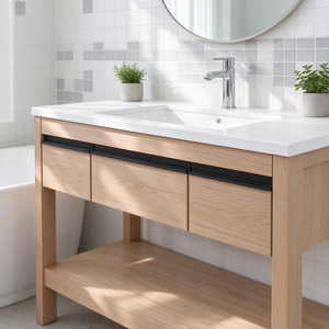 Natural Nordic Boxwood Solid Wood Washstand Base Freestanding Storage <b>Furniture</b> Cabinet Only For Hotel Project - Product Image 3
