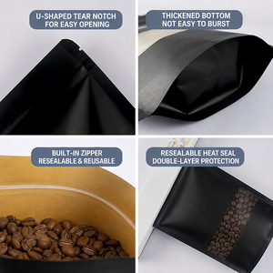 Emballage personnalisé en sachet jetable, film plastique en rouleau, BOPP laminé, thermoscellable, qualité alimentaire, impression de logo, sachet Doypack noir autoportant - Product Image 5