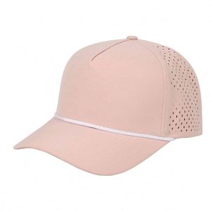Casquette personnalisée en usine, perforée au laser, avec cordon, protection contre l'eau, casquette à 5 panneaux, casquette de golf imperméable avec cordon - Product Image 2