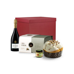Coffret cadeau de Noël Panbollicine avec champagne et panettone pour les réunions de famille - Product Image 1