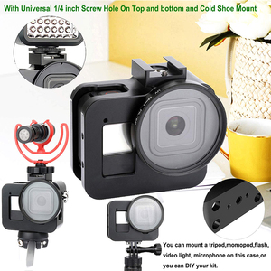 YEAH boîtier de montage de cadre de protection en aluminium de prise de vue horizontale verticale Cage vidéo avec <span class=keywords><strong>filtre</strong></span> UV de 52mm pour <span class=keywords><strong>Gopro</strong></span> <span class=keywords><strong>Hero</strong></span> <span class=keywords><strong>8</strong></span> - Product Image 4