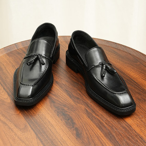Chaussures en cuir de luxe pour hommes, style anglais, à pampilles, formelles et décontractées, antidérapantes, en cuir de vachette pleine fleur - Product Image 5