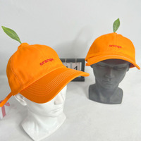 Nieuwigheid Oranje Fruit Baseball Cap Katoen Grappige Gag Hat Halloween Kostuumfeest Gebogen rand Hoofddeksels voor volwassenen
