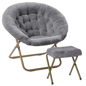Silla extragrande cómoda y acogedora con reposapiés para dormitorio, silla perezosa <span class=keywords><strong>rosa</strong></span>, silla otomana de piel sintética para dormitorio - Product Image 2