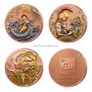 Moneda Conmemorativa de Cobre Fino .999 de 1 OZ, Diseño de Mitología Griega en Relieve 3D, Bañada en Oro, Precio Bajo por Mayoreo - Product Image 4