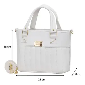 Bolso bandolera blanco Fana Bonita con cierre de cremallera de PU estilo bohemio para uso diario - Product Image 4