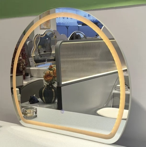 13. Coiffeuse moderne minimaliste en bois crème avec miroir éclairé et rangement multifonction, de luxe, pour chambre et appartement, pour le <span class=keywords><strong>maquillage</strong></span> - Product Image 3