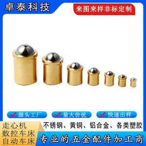 Stainless Steel And Copper Ball Bearing Spring <b>Pin</b> 46mm Diameter Ball End General Use CNC Machined Finishing Surface - Product Image 3