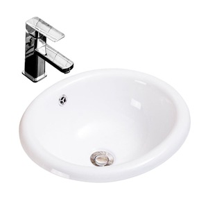 Rectangular Ceramic Bathroom Sink Single Hole Glossy Finish Countertop <b>Basin</b> Household Use - Product Image 4