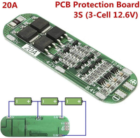 Creatall CA-3S-20A Li-ion 3*4.2V 20A 18650 BMS pour moteur de perceuse, carte de protection de charge pour batterie lithium-ion