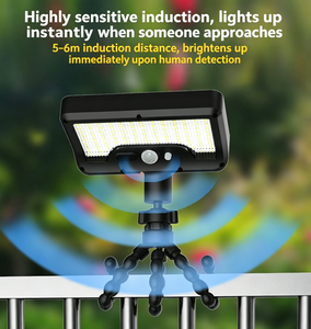 โคมไฟโซลาร์รูปปลาหมึกยอดนิยม ไฟหนีบสวน ไฟถนน ไฟติดผนังบ้าน รุ่นใหม่ พร้อมเซ็นเซอร์ตรวจจับความเคลื่อนไหว กันน้ำ - Product Image 2