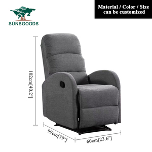 High Quality Modern Single <strong>Recliner</strong> Sofa Chair Manual Leather Upholstery with Fabric for Living Room Furniture Rocker Standard - Product Image 6