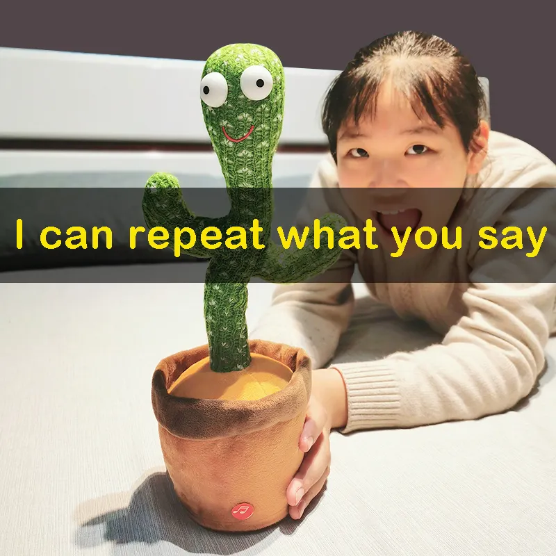 Lovely Talking Toy Dancing Cactus Doll Speak Talk Sound Record Repeat Kawaii Cactus Toys Children Kids Education Toy