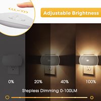 Veilleuses modernes LOHAS à brancher sur prise murale, avec capteur crépusculaire automatique, luminosité réglable, lampe de chevet LED pour chambre d'enfant