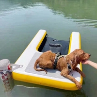 Planche flottante gonflable pour animaux de compagnie en EVA antidérapante, rampe aquatique pour chien, tapis de surf pour chien, jouet d'entertainment aquatique pour animaux de compagnie pour yacht et piscine