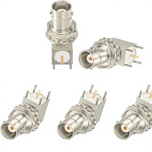 Conector Superbat BNC hembra RF 1P de ángulo recto para montaje en PCB, 5 unidades - Product Image 2