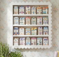 Étagère murale moderne de haute qualité, blanche, à bords festonnés, 4 niveaux, en bois, pour le rangement des pots à épices dans la cuisine