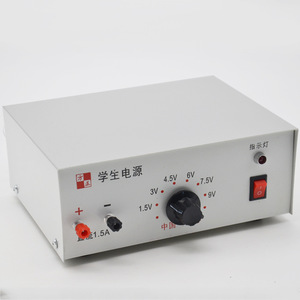 Alimentation électrique pour élèves du collège destinée à l'enseignement de la physique en laboratoire : régulation de tension CC/CA 1,5-9V 1,5A avec protection contre les surcharges - Product Image 1