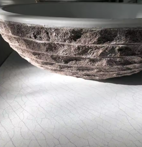 Lavabos Modernos Ovalados de Piedra Volcánica con Acabado Glaseado, Grifos con Desagüe, Lavamanos Ecológico de un Solo Orificio, Fácil de Limpiar, para Uso en Hoteles - Product Image 2