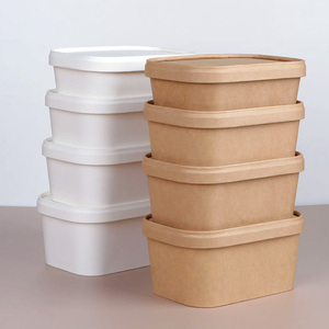 Factory Supply Lunch Box Disposable Rectangular Bento Box Takeaway Food <strong>Container</strong> with <strong>Lids</strong> Custom logo Biodegradable Packaging