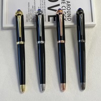 Stylo à bille en métal haut de gamme haut de gamme haut de gamme Design diamant noir gravure cadeau d'affaires stylo Gel pour étranger