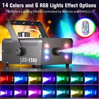 Machine à fumée 1500W RGB 6 LED avec télécommande pour DJ Disco Party Nightclub Noël Effet de scène Machine à fumée