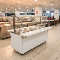 Chauffe-Plats Électrique Commercial 5 Bacs en Acier Inoxydable 304, Bain-Marie Professionnel 1500-3000W avec Contrôle de Température