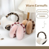 Couvre-oreilles en PVC chauds pour l'hiver, unisexes, pliables, en peluche, motif dessin animé, pour adultes, pour sortir et faire du vélo