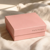 Boîte cadeau magnétique rose personnalisée de luxe en gros, finition mate lisse, boîte d'emballage rigide en papier avec logo personnalisé
