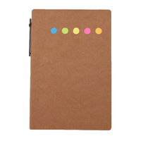 Bloc-notes en papier kraft avec logo personnalisé, bloc-notes adhésif, bloc-notes combiné avec stylo, bloc-notes pour le bureau et la promotion