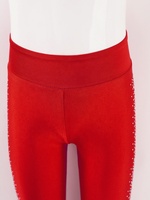 Leggings d'Entraînement de Patinage Artistique avec Strass pour Enfants et Filles, Vêtements de Gymnastique, Vêtements de Performance, 6-16