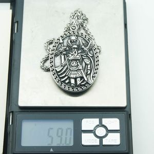 Pendentif en acier inoxydable double face de style rétro européen et américain, guerrier <span class=keywords><strong>viking</strong></span> Odin, pendentif de personnalité pour homme - Product Image 6
