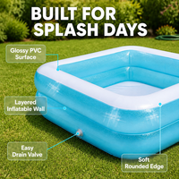 Piscine gonflable carrée en PVC épais pour enfants, légère et portable, baignoire pour bébé, piscine