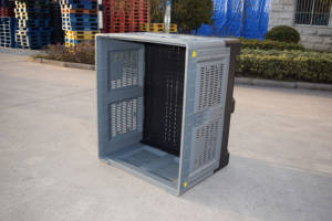 Sıcak satış endüstriyel büyük plastik palet kutusu depolama lojistik taşıma için katlanabilir toplu konteyner - Product Image 5