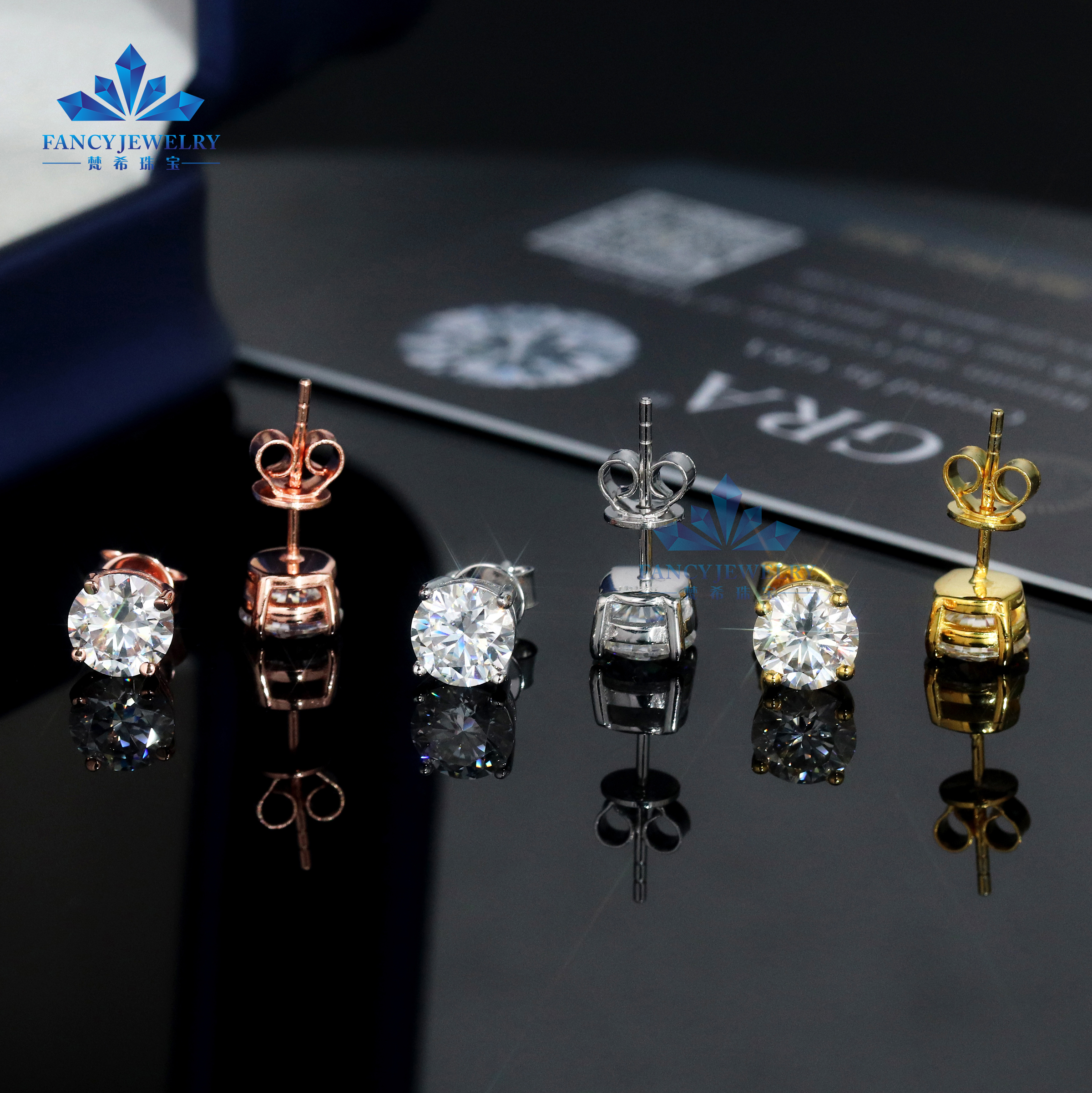 ■TATIANA■ Silver 925 Moissanite 05 Carat Earrings DE0002 1 925 Sterling Silver Moissanite Stud Earrings | Mikado Diamonds