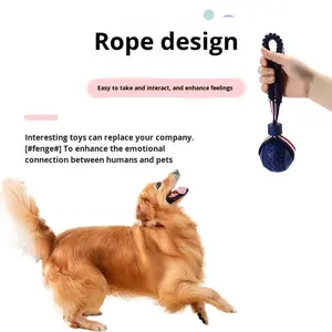 Mainan Hewan Peliharaan Ramah Lingkungan Mainan Kunyah Tahan Lama Bola Gigit dengan Tali Elastis Bola Latihan Anjing Terbuat dari TPR - Product Image 3