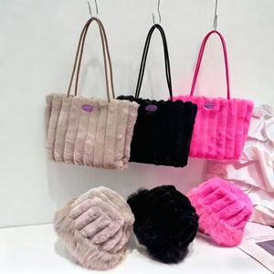 Bolso Tote de Piel Sintética para Mujer, Bolso de Hombro de Felpa Suave, Bolso de Mano Rosa Y2K para Fiestas y Uso Diario - Product Image 4