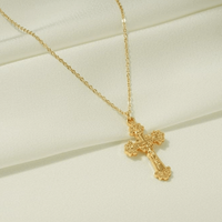 Colliers pendentifs croix de Jésus sculptée style bohème vintage, ton doré, avec breloque religieuse Vierge Marie, chaîne délicate, bijoux fantaisie