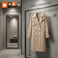 Geryon Grosir Pakaian Wanita Bekas Vintage Lengan Panjang, Mantel Trench Coat, Jaket Overcoat untuk Ukay-Ukay, Pakaian Bekas Grosir