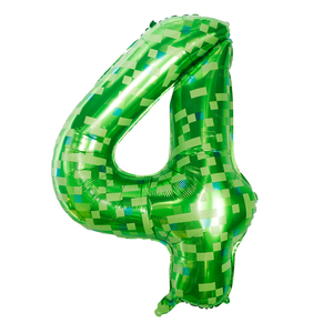 Globos de Número de 40 Pulgadas 0123456789 0--9 Globos de Papel de Aluminio con Mosaico Verde Legos Globos de Cumpleaños Decoraciones para Fiestas - Product Image 3
