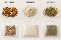 Sachet plat à trois soudures imprimé sur mesure en PET/PE laminé de qualité alimentaire pour l'emballage de café, thé et épices en poudre