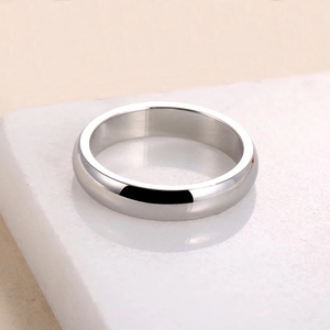 简约光滑不锈钢戒指订婚情侣戒指时尚珠宝饰品礼品戒指 - Product Image 6