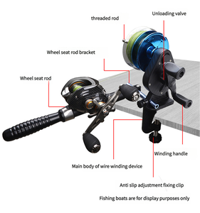 Moulinet de pêche à mouvement alternatif facile ligne enrouleur ligne bobine anti-dérapant pince de fixation coulée rouet à manivelle moulinet de pêche - Product Image 4
