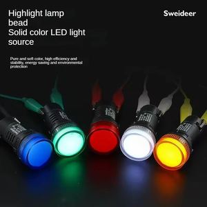 22 Mét <span class=keywords><strong>LED</strong></span> chỉ số ánh sáng thí điểm đèn tín hiệu cho thiết bị điện màu đỏ màu xanh lá cây màu xanh vàng <span class=keywords><strong>24V</strong></span> 36V 110V 220V - Product Image 2