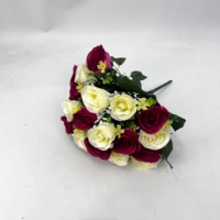 Bouquet de roses artificielles multicolores en soie, bouquet de roses pour mariage, décoration de fête à domicile, fausse fleur personnalisable