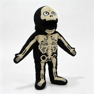 Marioneta de mano de esqueleto personalizada, marioneta de esqueleto de Halloween, marioneta de ventrilocuidista con boca móvil, marioneta de peluche de esqueleto - Product Image 2