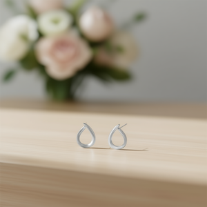 Orecchini a polsino moderni in lega bianca per gioielli unisex alla moda in stile drop - Product Image 2