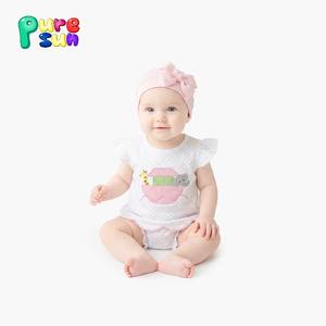 Pyjama à bulles pour filles Puresun avec un motif mignon, ensemble de barboteuses pour nouveau-nés, barboteuses pour bébés en coton biologique 100% - Product Image 2