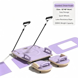 Professional Home Pilates Reformer Board, 330lbs Capacity Silent Wheels Fitness <b>Machine</b> for Full-Body <b>Stretching</b> CE RoHS - Product Image 1